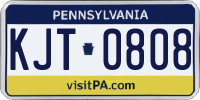 PA license plate KJT0808