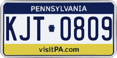PA license plate KJT0809