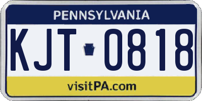 PA license plate KJT0818
