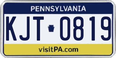 PA license plate KJT0819