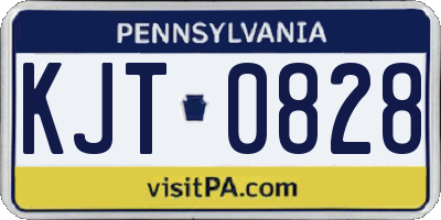 PA license plate KJT0828
