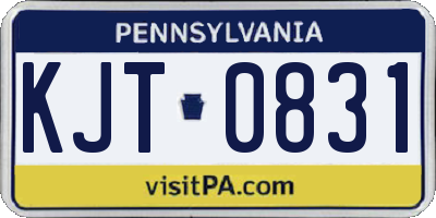 PA license plate KJT0831
