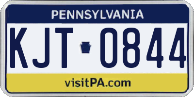 PA license plate KJT0844