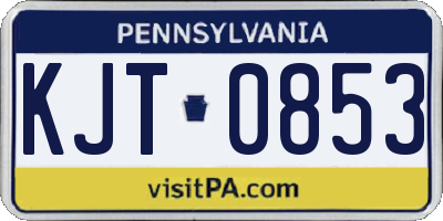 PA license plate KJT0853