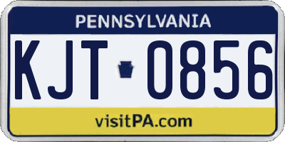 PA license plate KJT0856