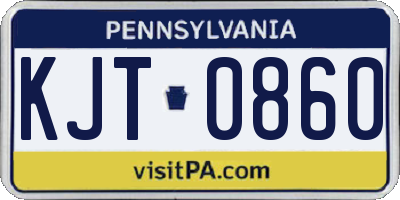 PA license plate KJT0860