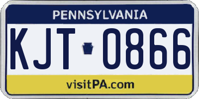 PA license plate KJT0866