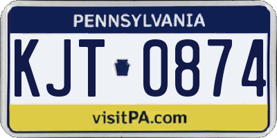 PA license plate KJT0874