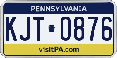PA license plate KJT0876