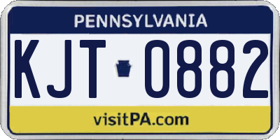 PA license plate KJT0882