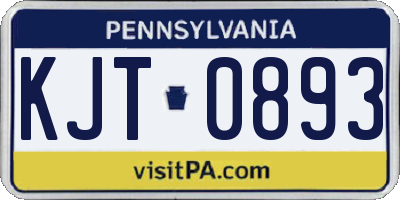 PA license plate KJT0893