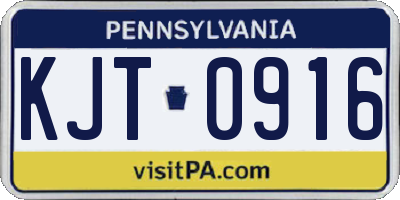 PA license plate KJT0916