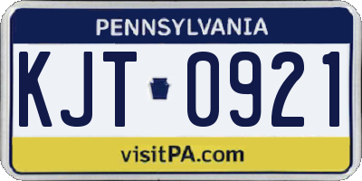 PA license plate KJT0921