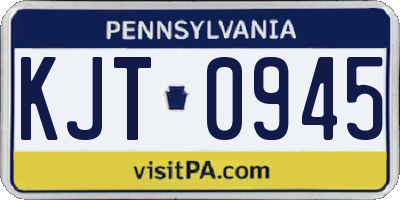 PA license plate KJT0945
