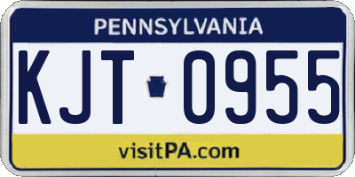 PA license plate KJT0955