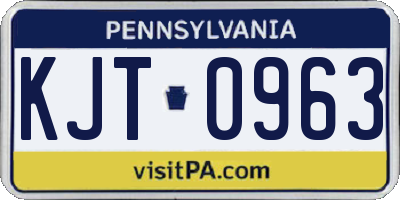 PA license plate KJT0963