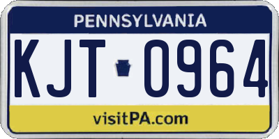 PA license plate KJT0964