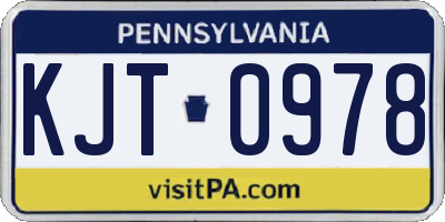 PA license plate KJT0978
