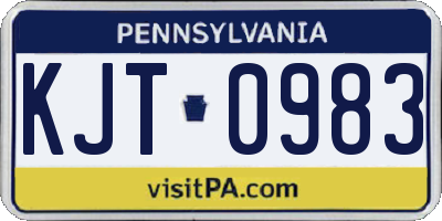PA license plate KJT0983