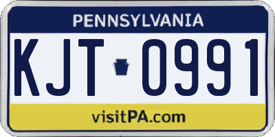 PA license plate KJT0991
