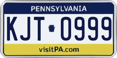 PA license plate KJT0999