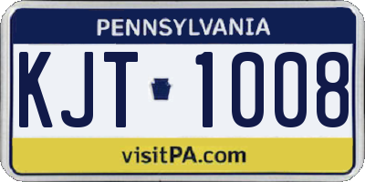 PA license plate KJT1008