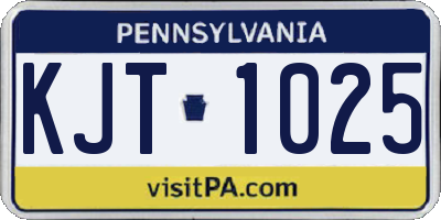 PA license plate KJT1025