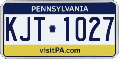 PA license plate KJT1027