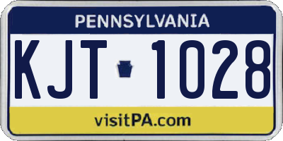 PA license plate KJT1028