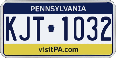 PA license plate KJT1032