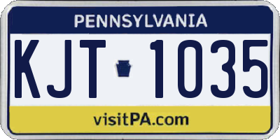 PA license plate KJT1035