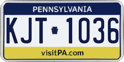 PA license plate KJT1036