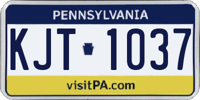 PA license plate KJT1037