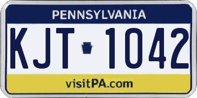 PA license plate KJT1042
