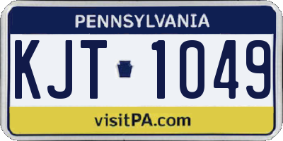 PA license plate KJT1049