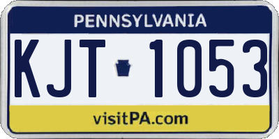 PA license plate KJT1053