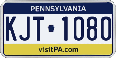 PA license plate KJT1080