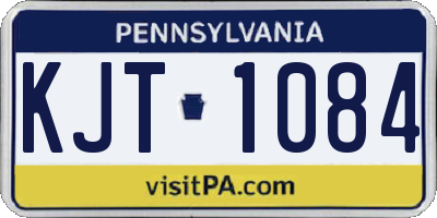 PA license plate KJT1084