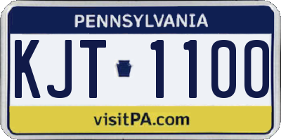 PA license plate KJT1100
