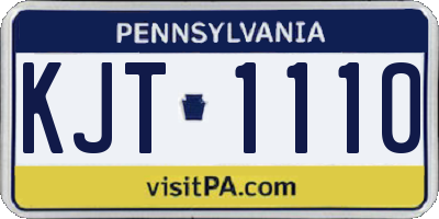 PA license plate KJT1110