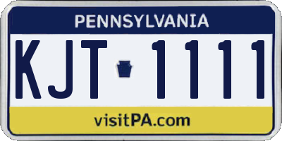 PA license plate KJT1111