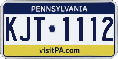 PA license plate KJT1112