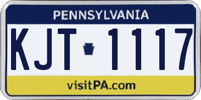 PA license plate KJT1117