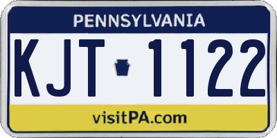 PA license plate KJT1122