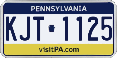 PA license plate KJT1125