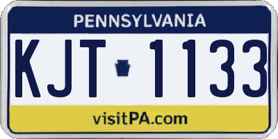 PA license plate KJT1133