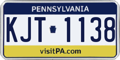 PA license plate KJT1138