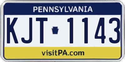 PA license plate KJT1143