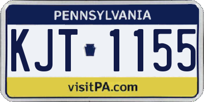 PA license plate KJT1155