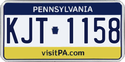 PA license plate KJT1158